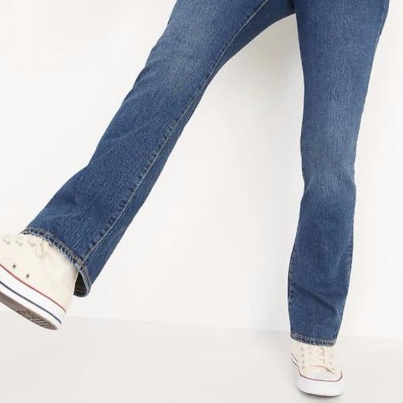 New Old Navy Extra High-Waisted Kicker Boot-Cut Button-Fly Jeans for Women - Picture 2 of 5